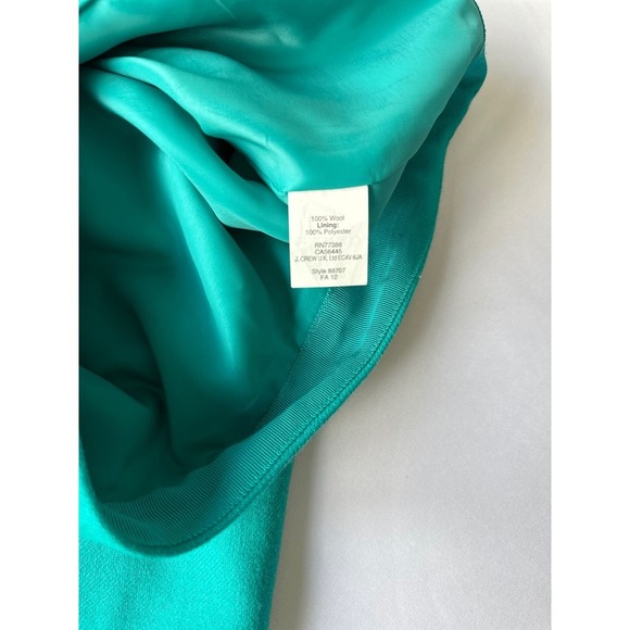 J. Crew // Teal Wool Pencil Skirt, Size 6 - Picture 4 of 4
